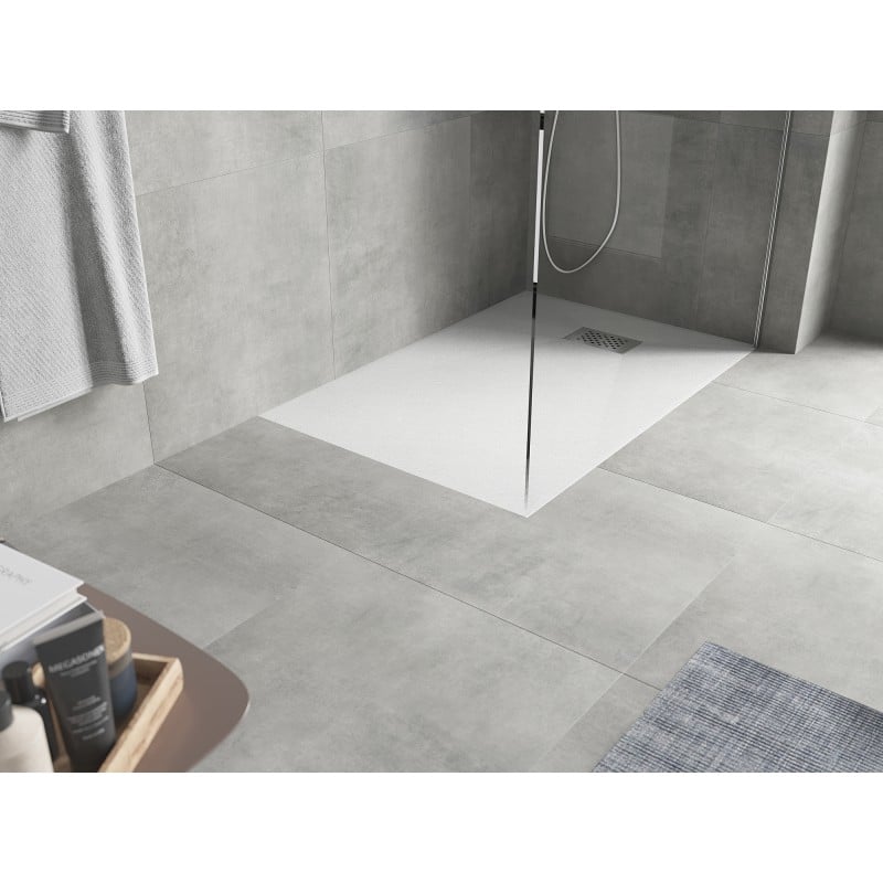 Mexen Hugo receveur de douche rectangulaire SMC 110 x 70 cm, blanc, cache inox - 42107011-X