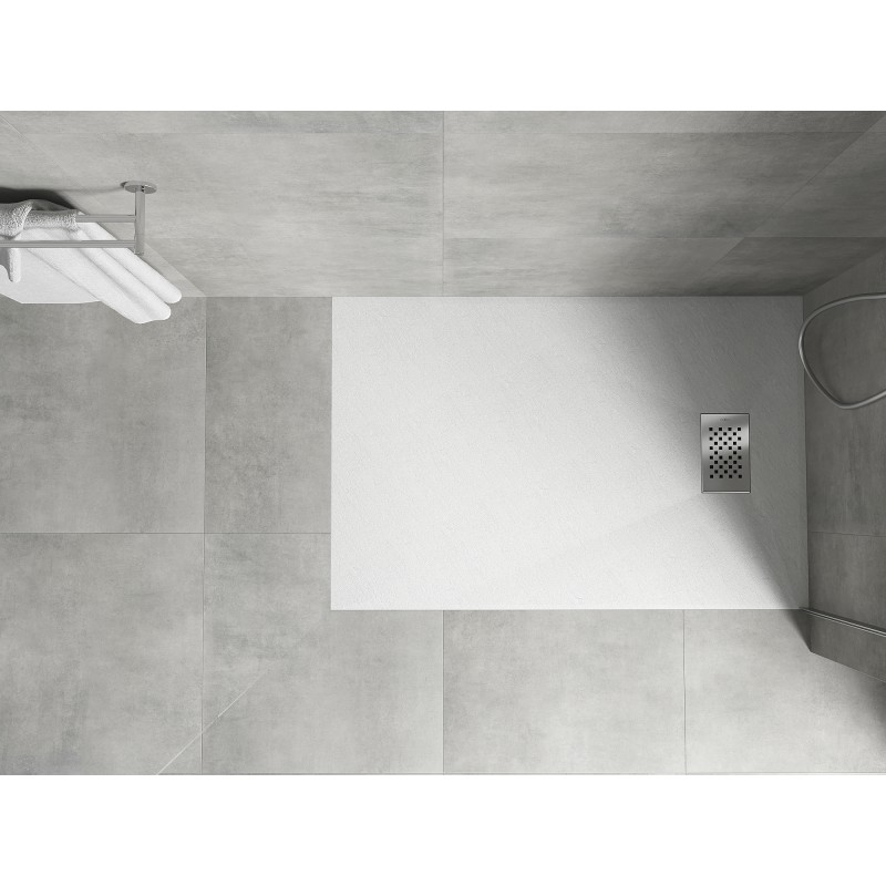 Mexen Hugo bac à douche rectangulaire SMC 120 x 70 cm, blanc, cache inox - 42107012-X