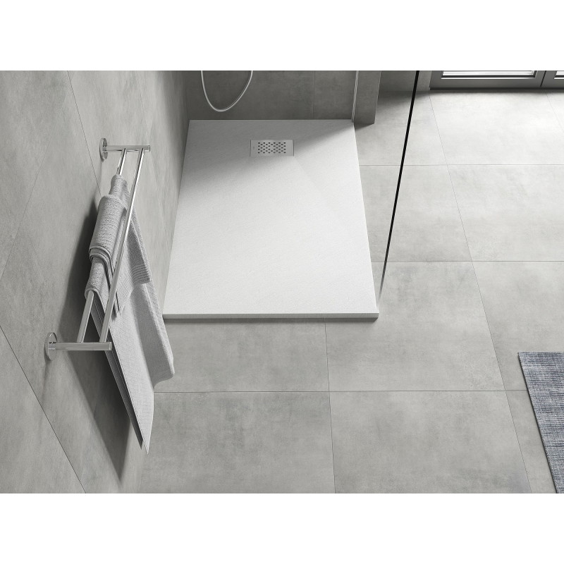 Mexen Hugo receveur de douche rectangulaire SMC 120 x 70 cm, blanc, cache inox - 42107012-X