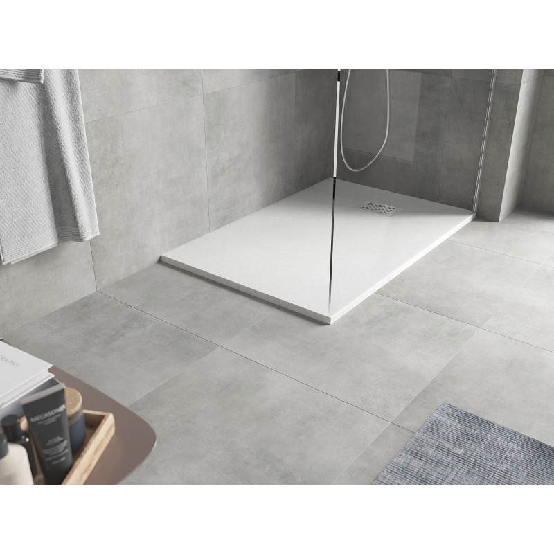Mexen Hugo receveur de douche rectangulaire SMC 120 x 70 cm, blanc, cache inox - 42107012-X