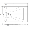 Mexen Hugo bac à douche rectangulaire SMC 120 x 70 cm, blanc, cache inox - 42107012-X