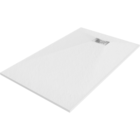 Mexen Hugo receveur rectangulaire SMC 140 x 70 cm, blanc, cache inox - 42107014-X