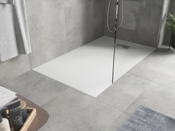 Mexen Hugo receveur de douche rectangulaire SMC 160 x 70 cm, blanc, cache inox - 42107016-X