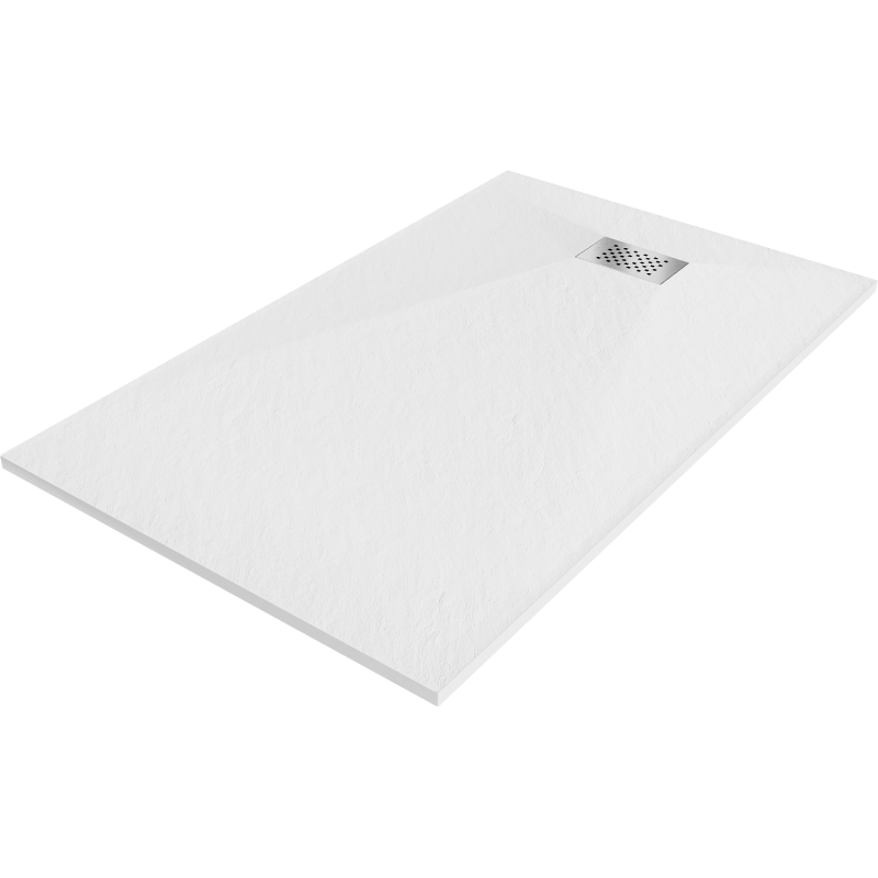 Mexen Hugo receveur de douche rectangulaire SMC 150 x 80 cm, blanc, cache inox - 42108015-X