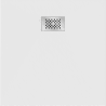 Mexen Hugo receveur de douche carré SMC 80 x 80 cm, blanc, cache inox - 42108080-X