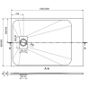 Mexen Hugo bac à douche rectangulaire SMC 150 x 80 cm, blanc, cache inox - 42108015-X