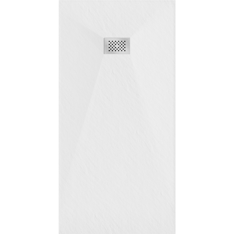 Mexen Hugo receveur rectangulaire SMC 170 x 80 cm, blanc, cache inox - 42108017-X