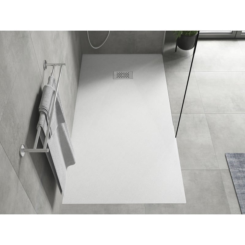 Mexen Hugo receveur de douche rectangulaire SMC 170 x 80 cm, blanc, cache inox - 42108017-X