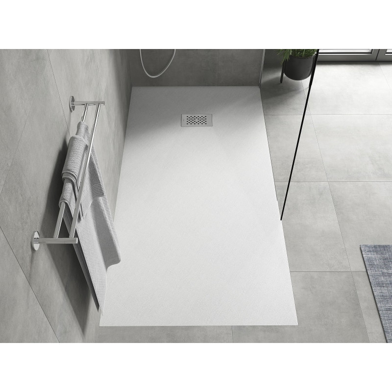 Mexen Hugo receveur rectangulaire SMC 170 x 80 cm, blanc, cache inox - 42108017-X