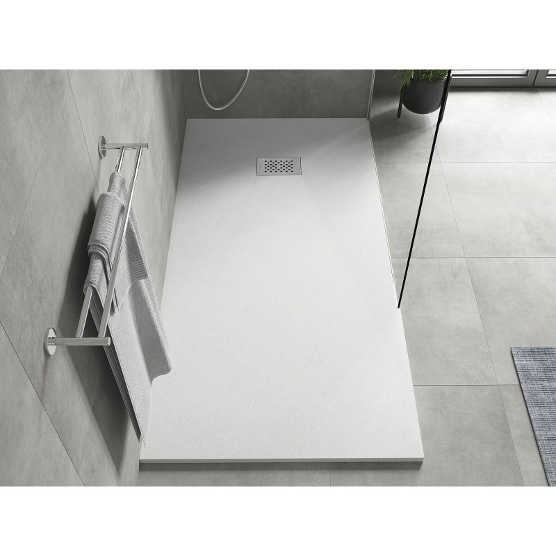 Mexen Hugo receveur rectangulaire SMC 170 x 80 cm, blanc, cache inox - 42108017-X