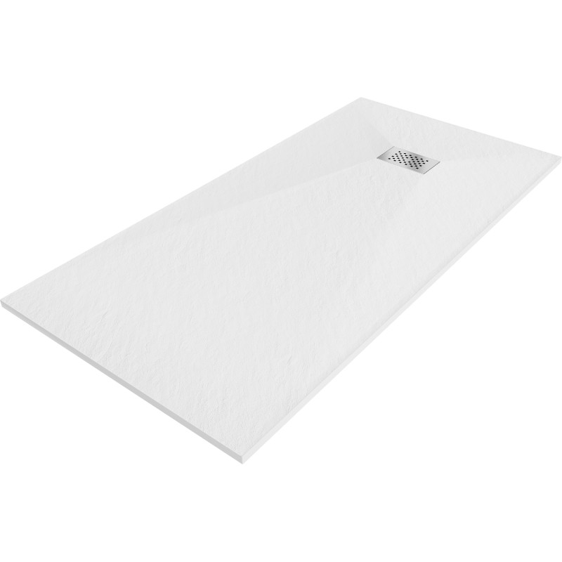 Mexen Hugo receveur rectangulaire SMC 170 x 80 cm, blanc, cache inox - 42108017-X