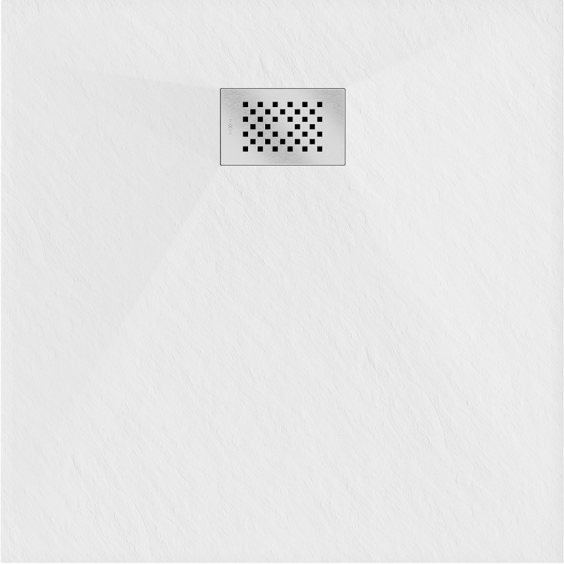 Mexen Hugo receveur de douche carré SMC 90 x 90 cm, blanc, cache inox - 42109090-X