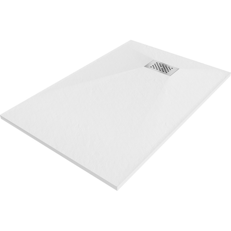 Mexen Hugo receveur rectangulaire SMC 120 x 90 cm, blanc, cache inox - 42109012-X