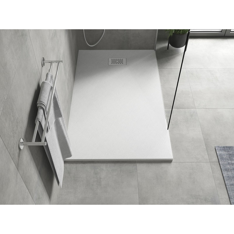 Mexen Hugo receveur rectangulaire SMC 150 x 90 cm, blanc, cache inox - 42109015-X