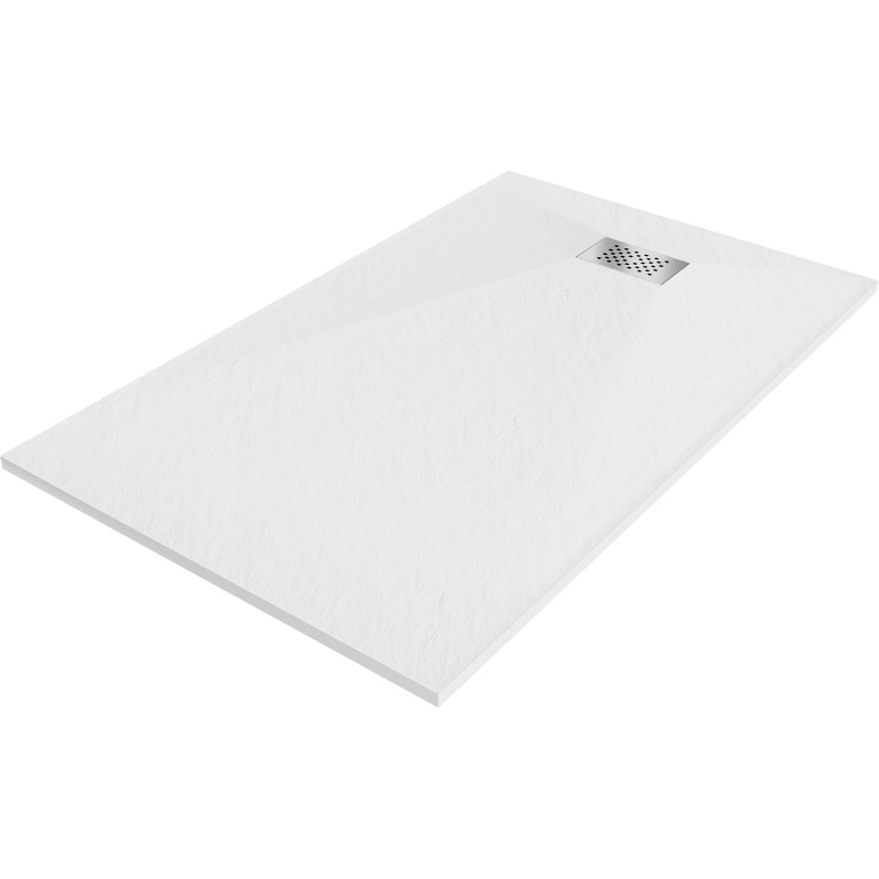 Mexen Hugo receveur rectangulaire SMC 150 x 90 cm, blanc, cache inox - 42109015-X