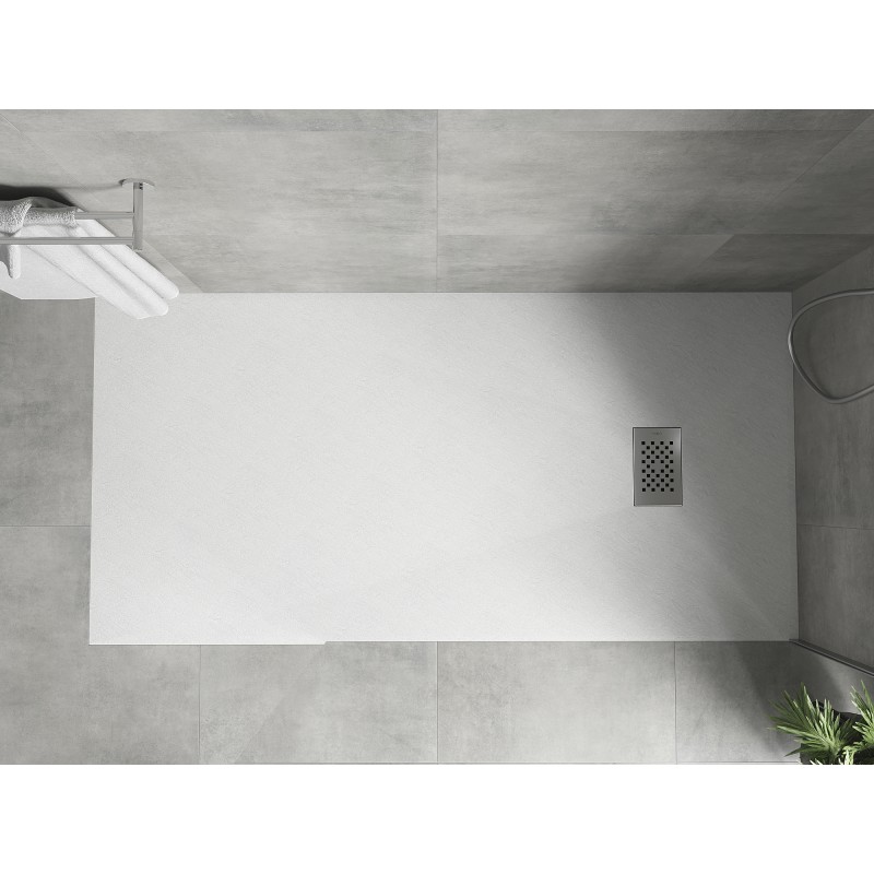 Mexen Hugo receveur de douche rectangulaire SMC 180 x 90 cm, blanc, grille inox - 42109018-X
