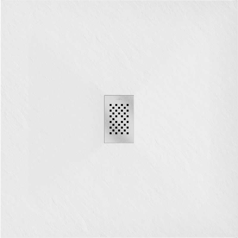 Mexen Hugo receveur de douche carré SMC 100 x 100 cm, blanc, cache inox - 42101010-X