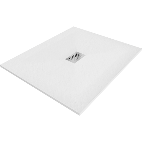 Mexen Hugo receveur rectangulaire SMC 110 x 100 cm, blanc, cache inox - 42101011-X