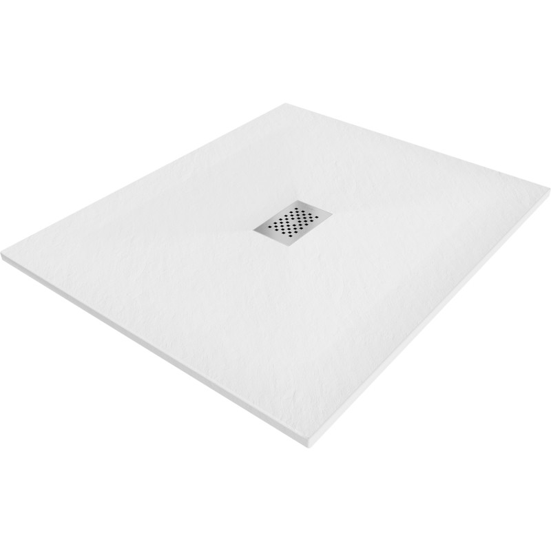Mexen Hugo receveur rectangulaire SMC 120 x 100 cm, blanc, cache inox - 42101012-X