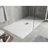 Receveur rectangulaire Mexen Hugo SMC 160 x 100 cm, blanc, cache inox - 42101016-X
