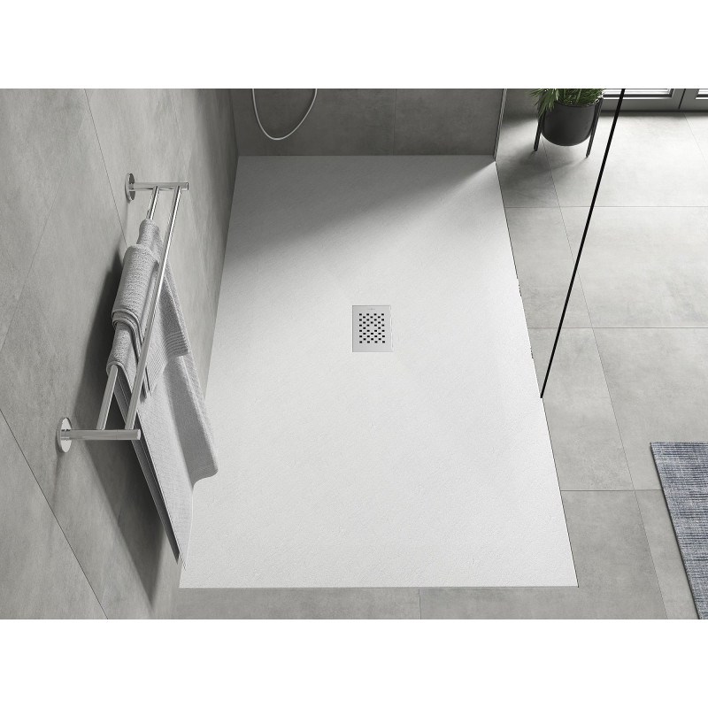 Mexen Hugo receveur de douche rectangulaire SMC 180 x 100 cm, blanc, cache inox - 42101018-X