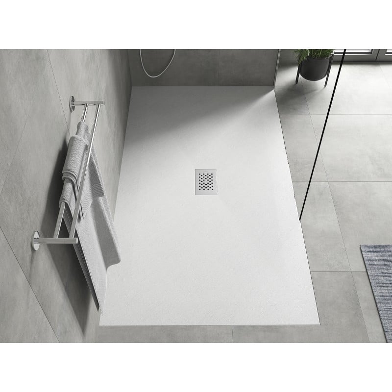 Mexen Hugo bac de douche rectangulaire SMC 170 x 100 cm, blanc, cache inox - 42101017-X