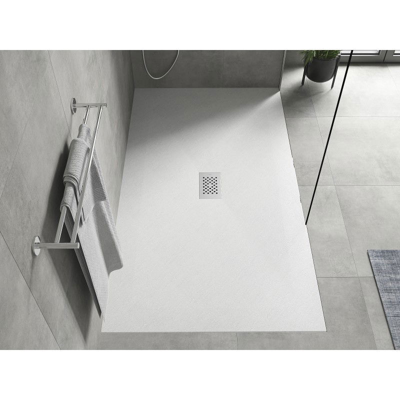 Mexen Hugo receveur de douche rectangulaire SMC 200 x 100 cm, blanc, cache inox - 42101020-X