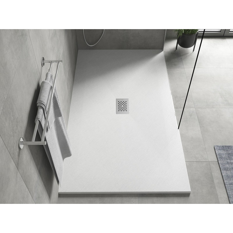 Mexen Hugo receveur de douche rectangulaire SMC 170 x 100 cm, blanc, cache inox - 42101017-X