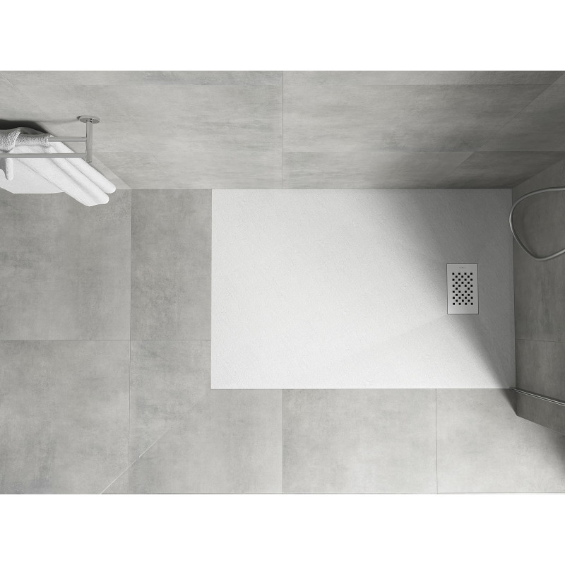 Mexen Hugo receveur rectangulaire SMC 130 x 70 cm, blanc, cache blanc - 42107013-W