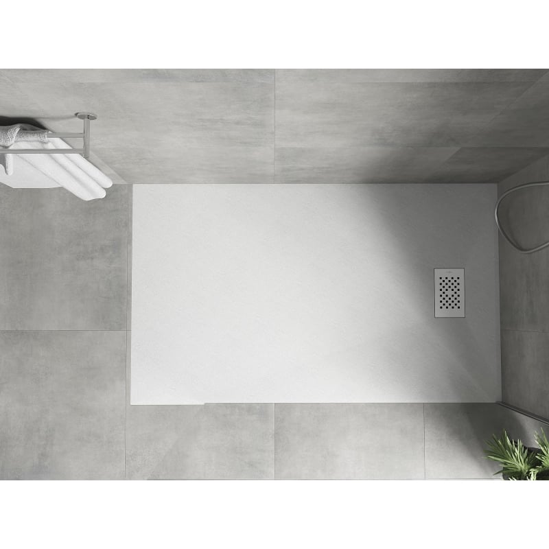 Mexen Hugo receveur rectangulaire SMC 140 x 80 cm, blanc, cache blanc - 42108014-W