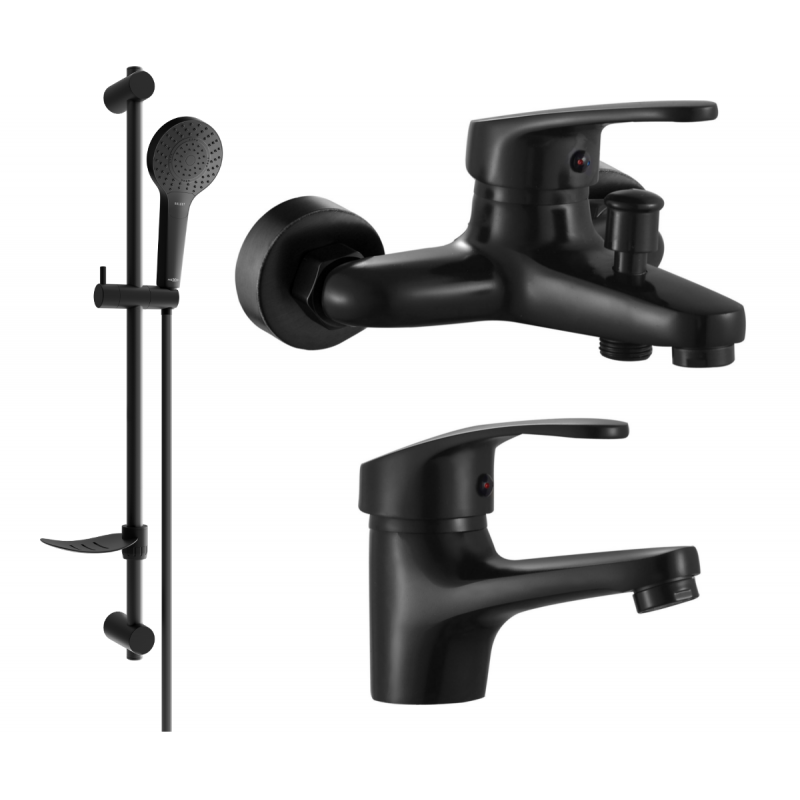 Mexen Erica DF05 ensemble de baignoire, noir - 746403DF05-70