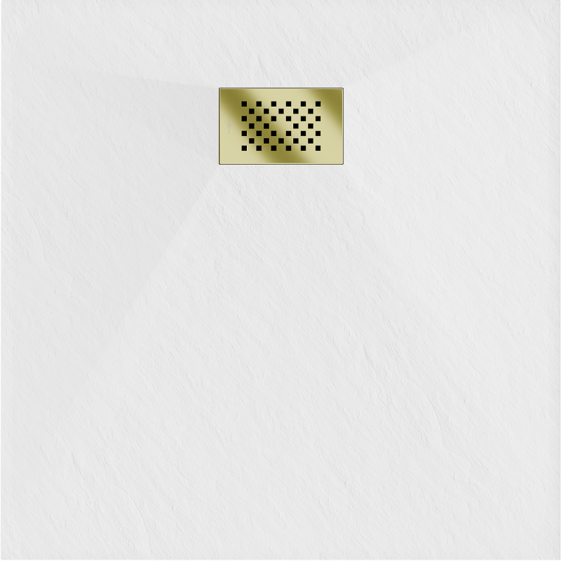 Mexen Hugo receveur de douche carré SMC 70 x 70 cm, blanc, cache doré - 42107070-G