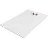 Baignoire Mexen Hugo rectangulaire SMC 140 x 80 cm, blanche, avec cache en or - 42108014-G