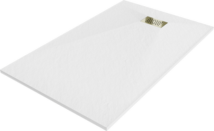 Mexen Hugo receveur de douche rectangulaire SMC 140 x 80 cm, blanc, cache dorée - 42108014-G