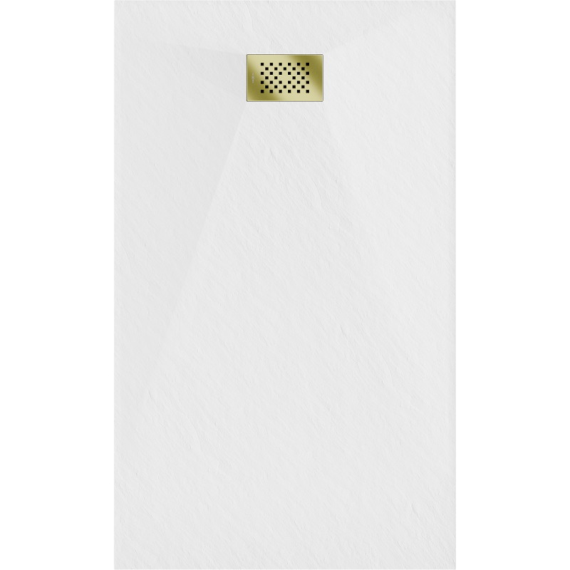 Mexen Hugo receveur de douche rectangulaire SMC 160 x 80 cm, blanc, cache-douche doré - 42108016-G