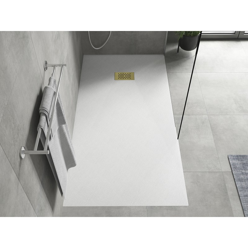 Mexen Hugo receveur de douche rectangulaire SMC 170 x 80 cm, blanc, cache doré - 42108017-G