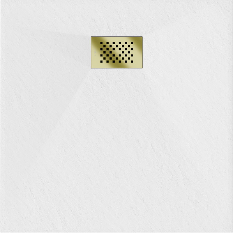 Mexen Hugo receveur de douche carré SMC 90 x 90 cm, blanc, cache doré - 42109090-G