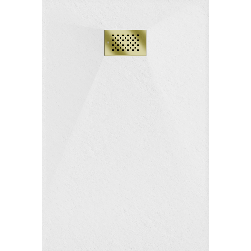 Mexen Hugo receveur rectangulaire SMC 100 x 90 cm, blanc, cache doré - 42109010-G