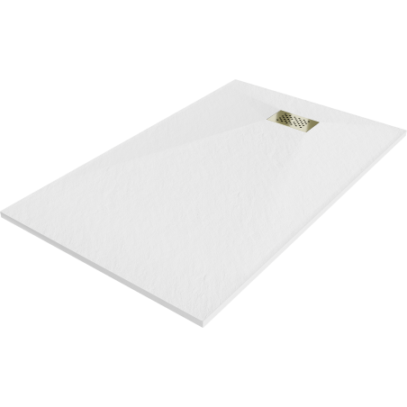 Mexen Hugo receveur rectangulaire SMC 160 x 90 cm, blanc, cache doré - 42109016-G