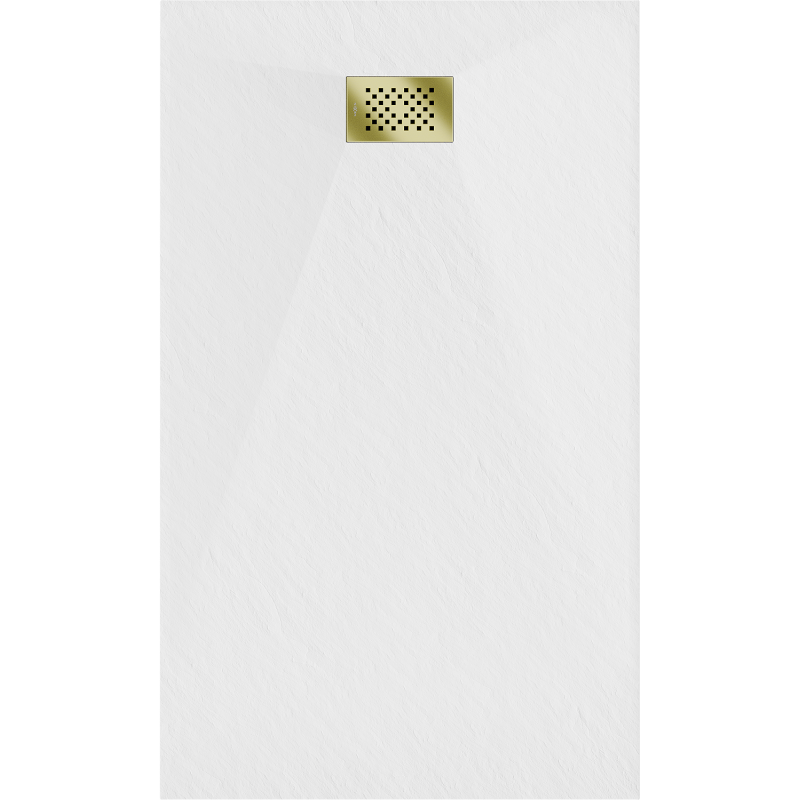 Mexen Hugo receveur rectangulaire SMC 160 x 90 cm, blanc, cache doré - 42109016-G