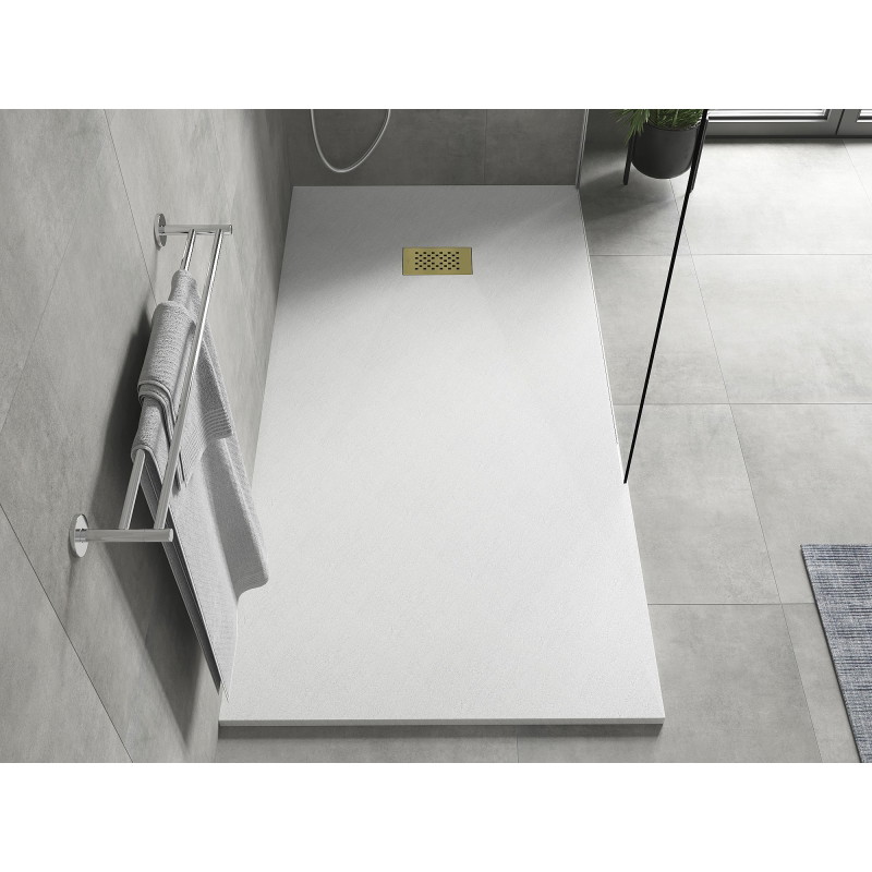 Mexen Hugo receveur rectangulaire SMC 170 x 90 cm, blanc, cache or - 42109017-G