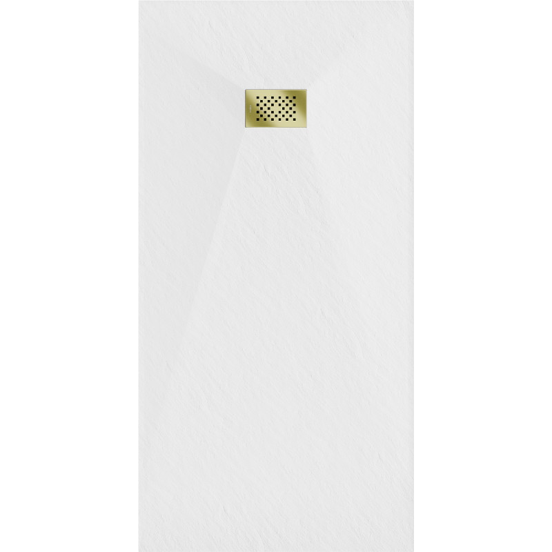Mexen Hugo receveur de douche rectangulaire SMC 170 x 90 cm, blanc, cache doré - 42109017-G