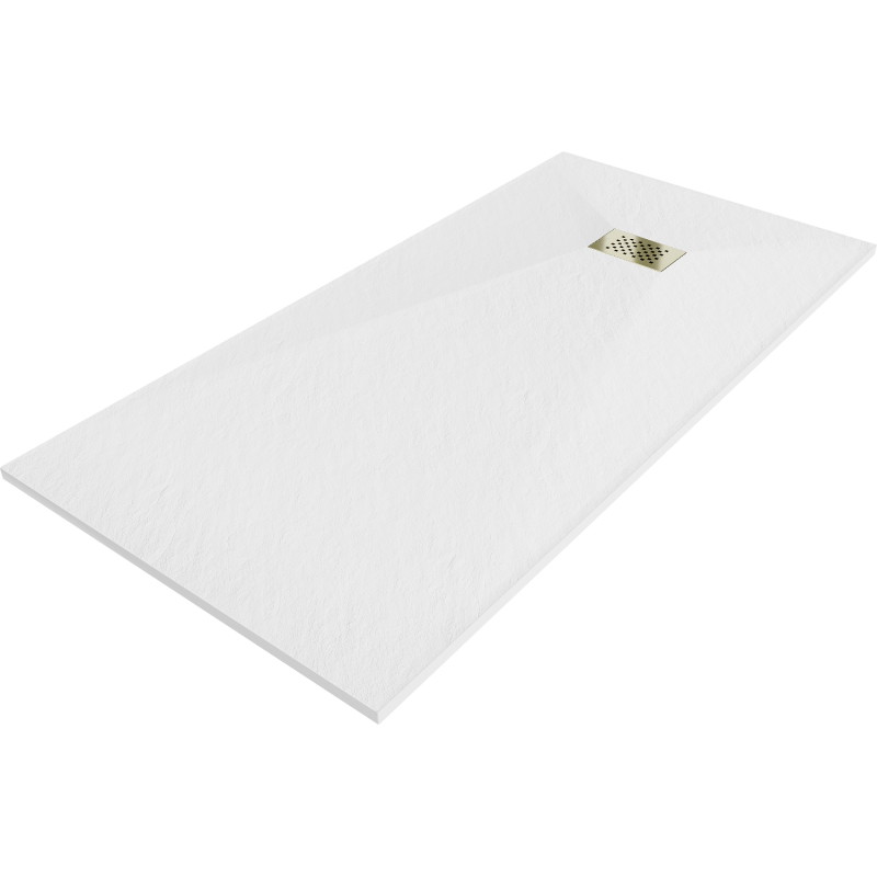 Mexen Hugo receveur de douche rectangulaire SMC 170 x 90 cm, blanc, cache doré - 42109017-G