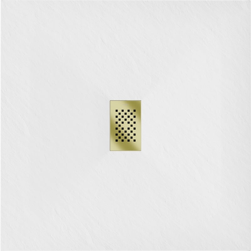 Mexen Hugo receveur de douche carré SMC 100 x 100 cm, blanc, cache doré - 42101010-G