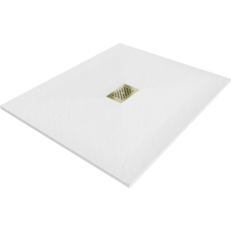 Mexen Hugo receveur de douche rectangulaire SMC 120 x 100 cm, blanc, cache doré - 42101012-G
