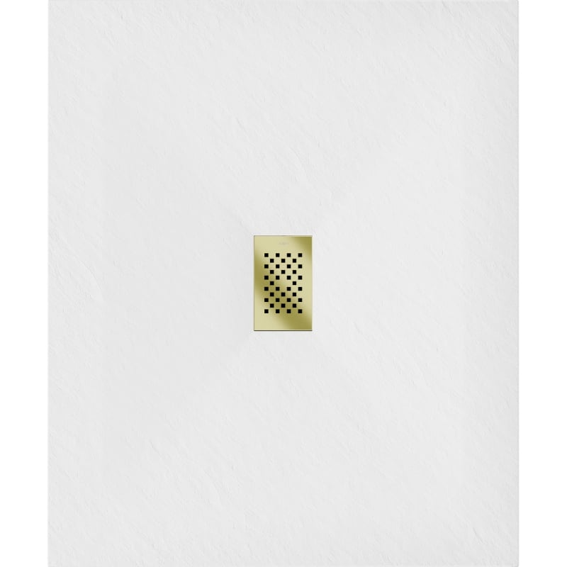 Mexen Hugo receveur de douche rectangulaire SMC 120 x 100 cm, blanc, cache doré - 42101012-G