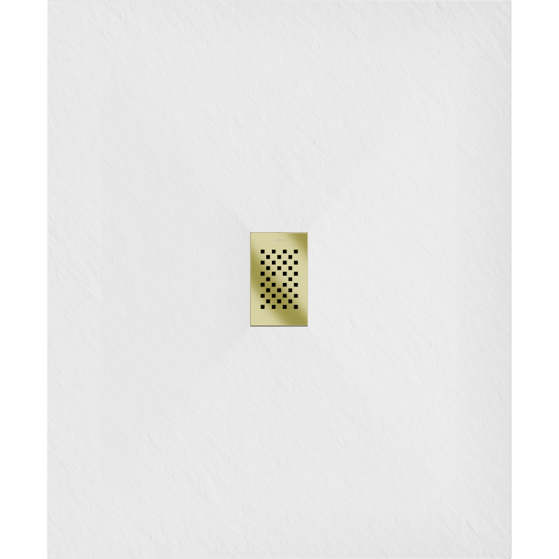 Mexen Hugo receveur de douche rectangulaire SMC 130 x 100 cm, blanc, cache doré - 42101013-G