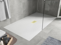 Mexen Hugo receveur de douche rectangulaire SMC 150 x 100 cm, blanc, cache or - 42101015-G