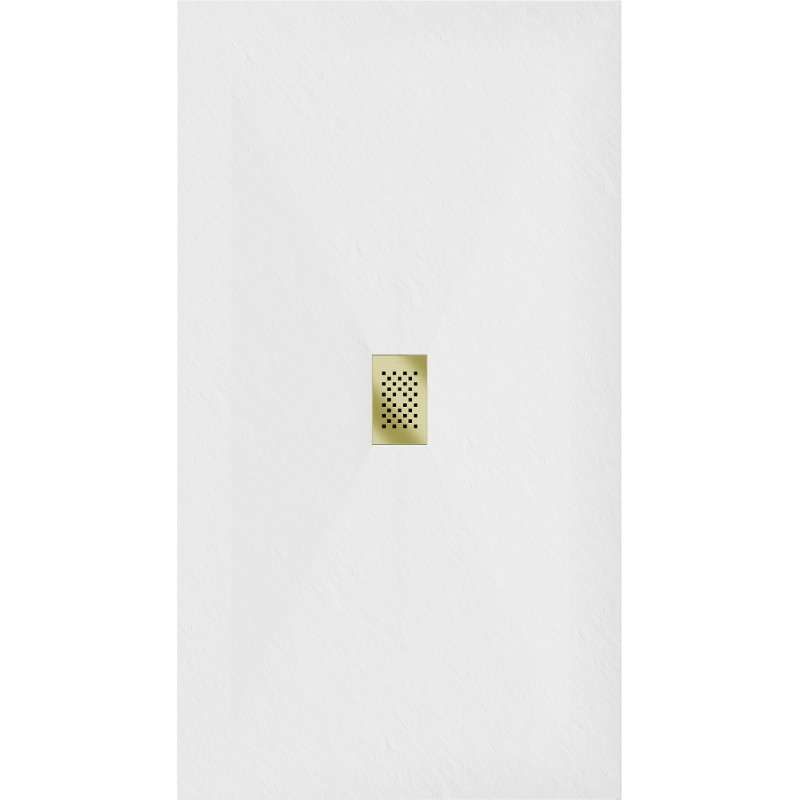 Mexen Hugo receveur rectangulaire SMC 170 x 100 cm, blanc, cache doré - 42101017-G