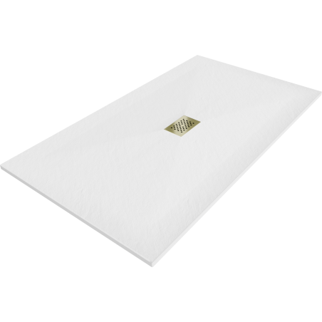 Mexen Hugo receveur rectangulaire SMC 180 x 100 cm, blanc, cache doré - 42101018-G